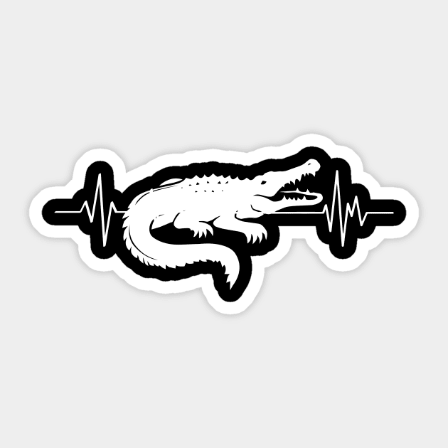 Alligator Heartbeat Line Sticker by The WYLD Tribe